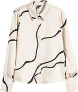 VERO MODA Merle Abstract Print Button-Up Shirt