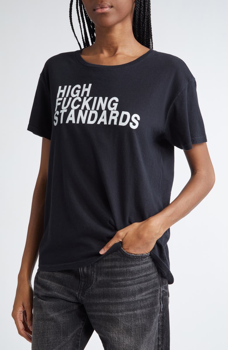 R13 High Fucking Standards Graphic T-Shirt, Alternate, color, 