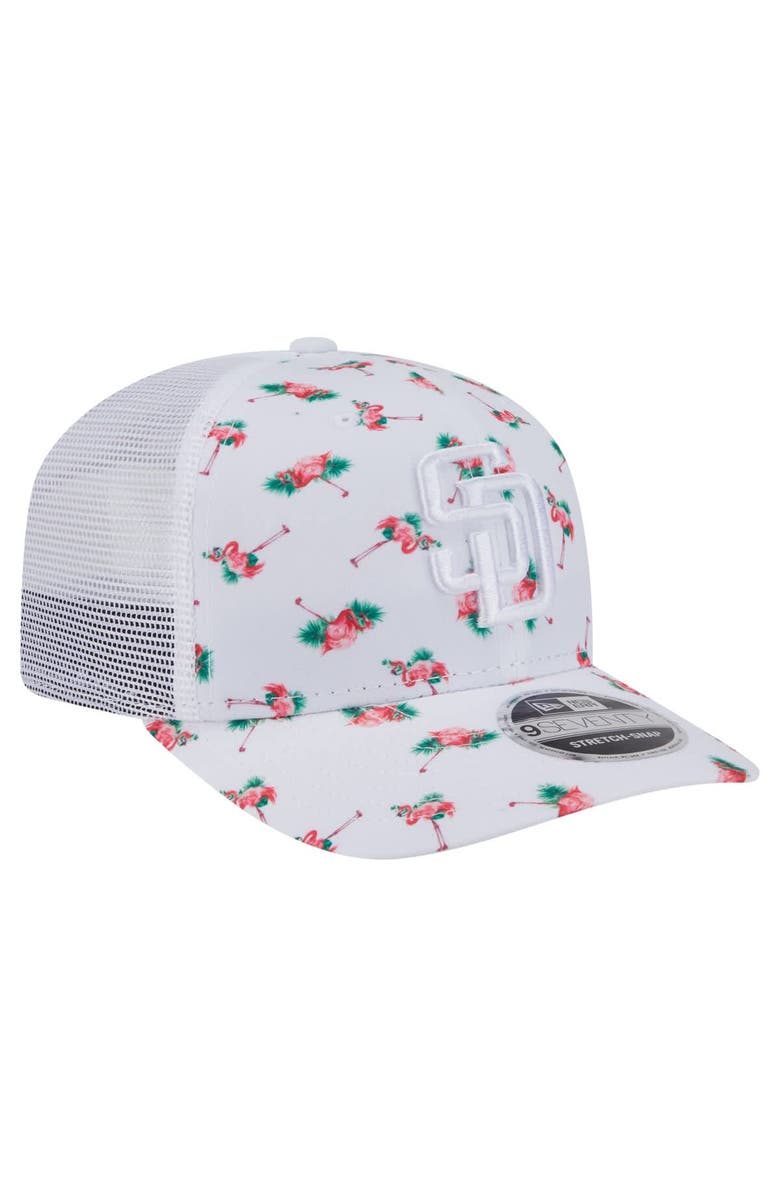 New Era Men's New Era  White San Diego Padres Flamingo Mesh Back 9SEVENTY Stretch-Snap Hat, Alternate, color, 