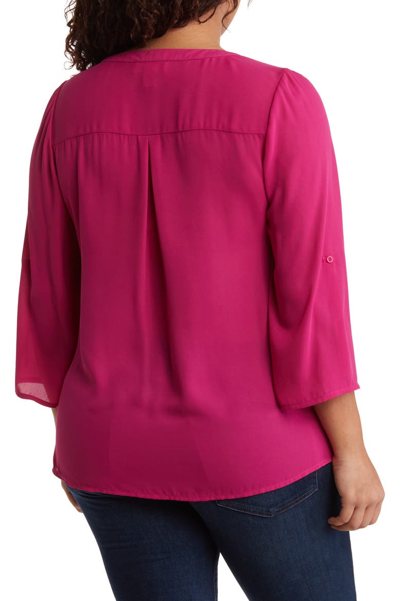 Lorelai 3/4 Sleeve Blouse, Alternate, color, FESTIVAL FUSCHIA
