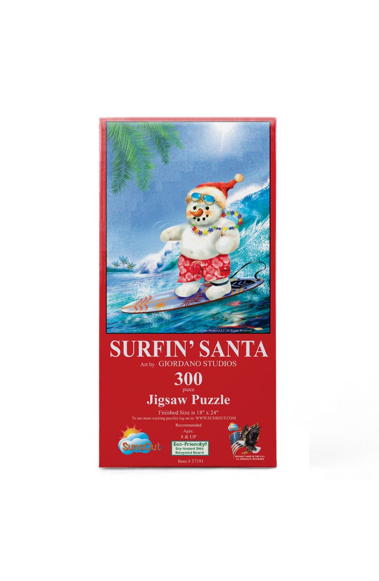Sunsout Surfin' Santa 300 piece Jigsaw Puzzle for Adults, Alternate, color, Multicolor
