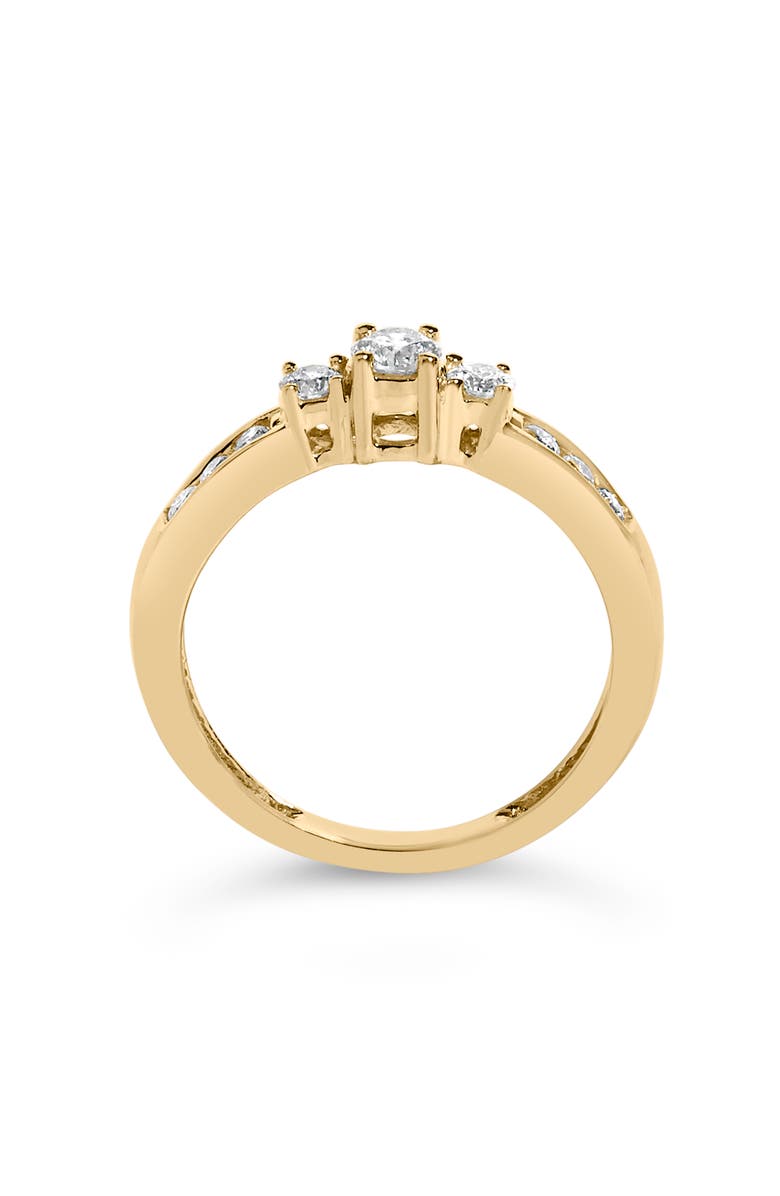 Haus of Brilliance 10K Gold 1/2 Cttw Diamond Three Stone Ring, Alternate, color, Yellow Gold