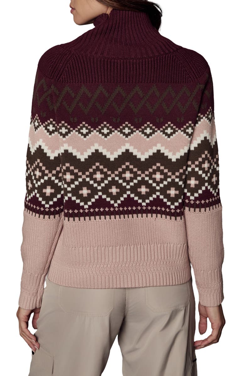 Alp N Rock Leighton Fair Isle Turtleneck Sweater, Alternate, color, Dark Cherry