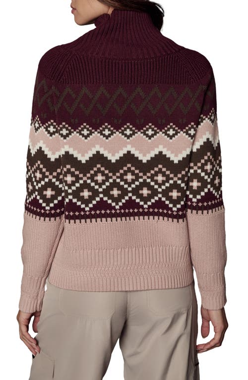 Alp N Rock Leighton Fair Isle Turtleneck Sweater In Burgundy