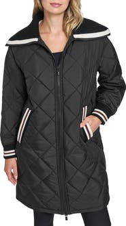 Champion Diamond Quilted Faux Shearling Lined Coat