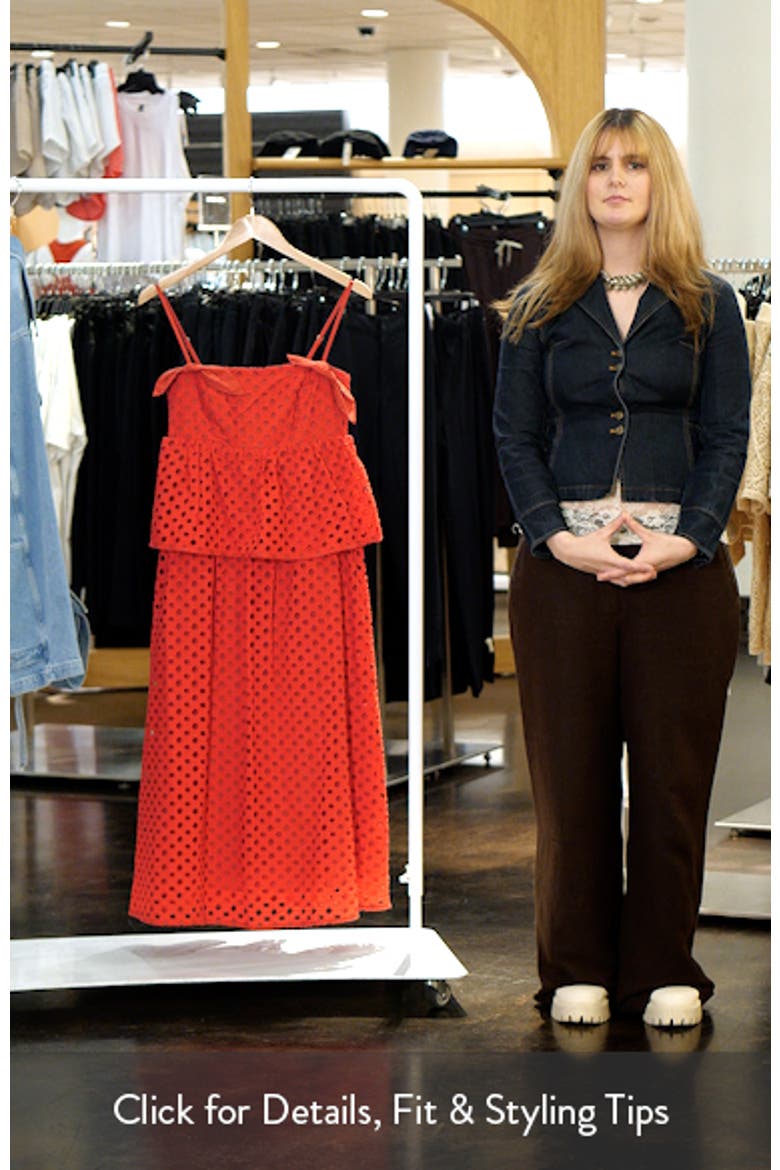 Eden Cotton Eyelet Peplum Midi Dress video