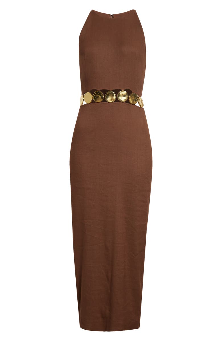 Veronica Beard Isla Metallic Detail Linen Blend Sheath Dress, Alternate, color, 