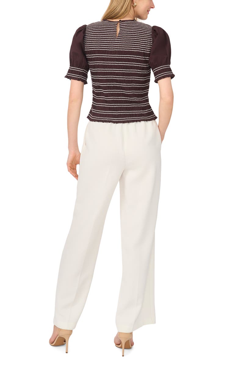 Parker Smocked Puff Sleeve Cotton Top, Alternate, color, Dark Chocolate Delight