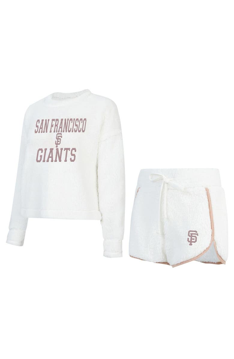 CONCEPTS SPORT Women's Concepts Sport White San Francisco Giants Painter Sherpa Long Sleeve T-Shirt & Short Set, Alternate, color, White