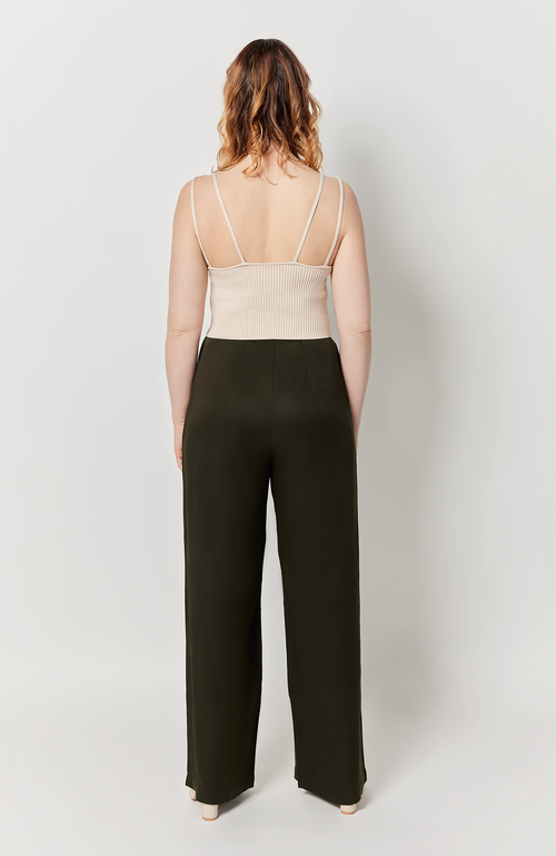 Aam The Label The Wide Leg Pant For Full Hips And Thighs In Deep Olive
