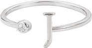 Adornia Cubic Zirconia Initial Adjustable Band Ring