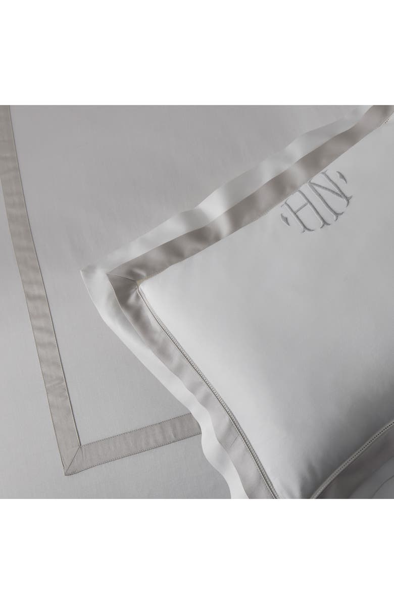 Matouk Ambrose Set of 2 600 Thread Count Pillowcases, Alternate, color, Bone/ Silver