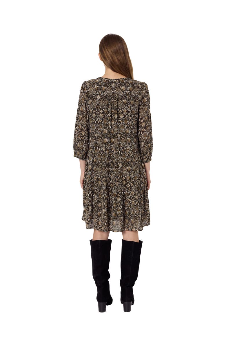 GERARD DAREL Lyne V-Neck Printed Dress, Alternate, color, Medium Khaki