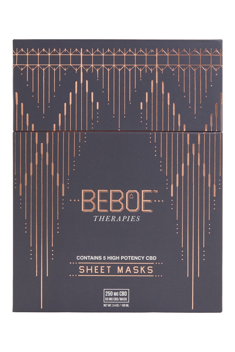 Set of 5 High Potency CBD Sheet Mask, Alternate, color, NO COLOR