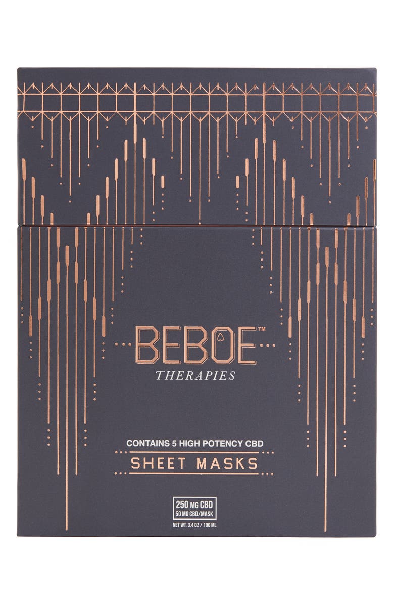 Beboe Therapies Set of 5 High Potency CBD Sheet Mask, Alternate, color,