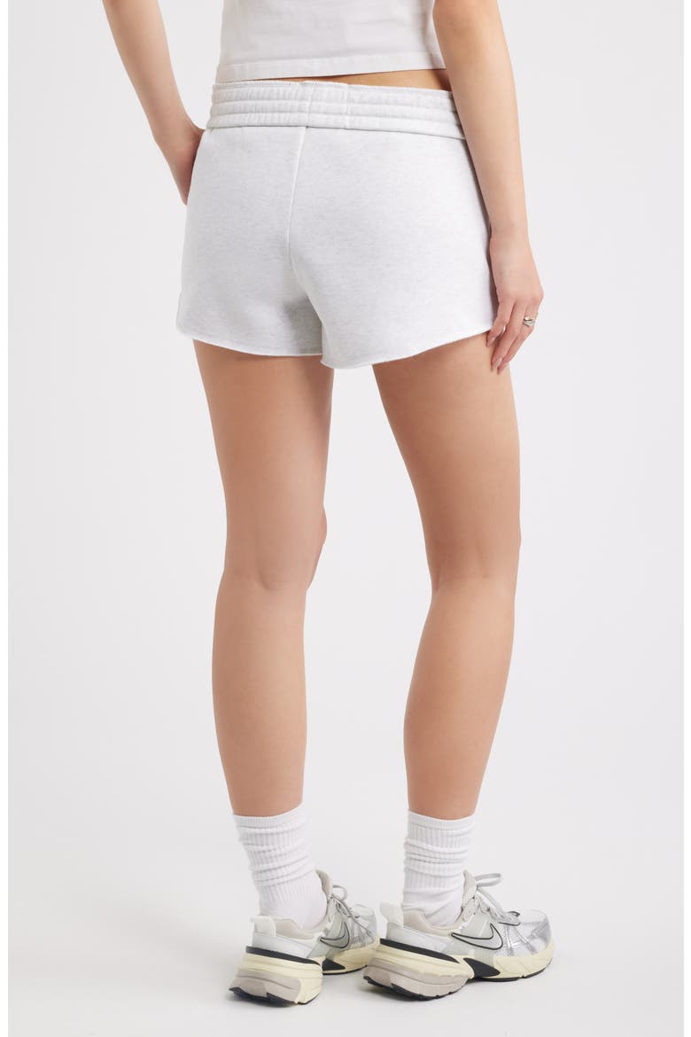 Foldover Fleece Mini Sweat Shorts, Alternate, color, GREY FOG HEATHER