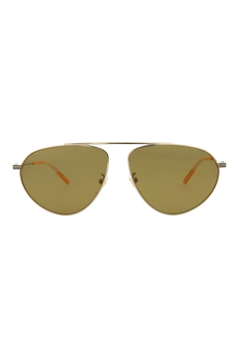 61mm Aviator Sunglasses, Main, color, GOLD