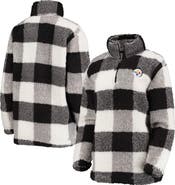 G-III 4HER BY CARL BANKS Women's G-III 4Her by Carl Banks Black Pittsburgh Steelers Sherpa Plaid Quarter-Zip Jacket