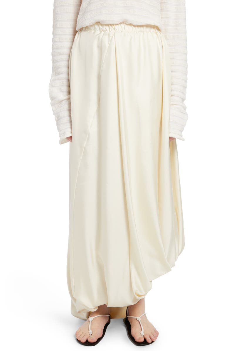 The Row Hana Asymmetric Bubble Hem Silk Maxi Skirt, Main, color, 