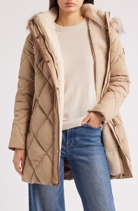 Faux Fur Trim Hooded Puffer Jacket