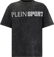 PLEIN SPORT Washed Round Neck T-Shirt Crackle Scratch Men