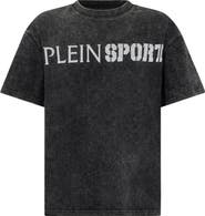PLEIN SPORT Washed Round Neck T-Shirt Crackle Scratch Men