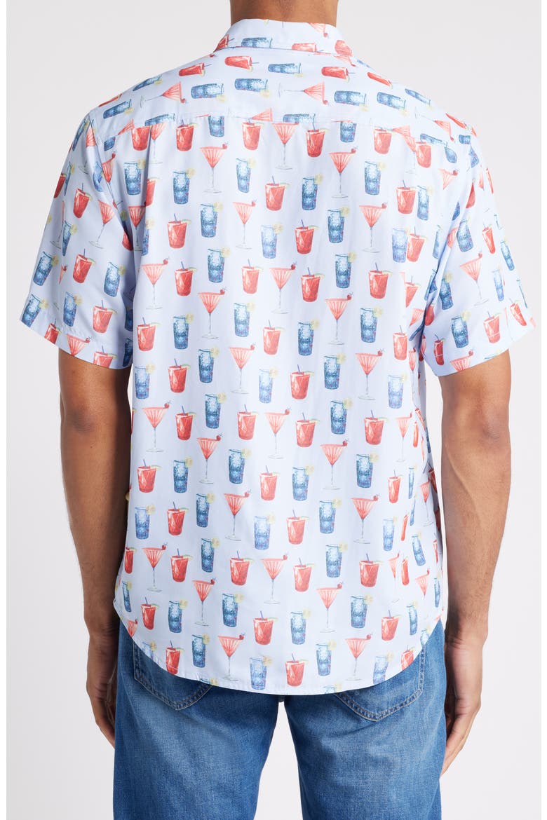Coconut Point Red, White and Cheers IslandZone® Short Sleeve Button-Up Shirt, Alternate, color, CHAMBRAY BLUE