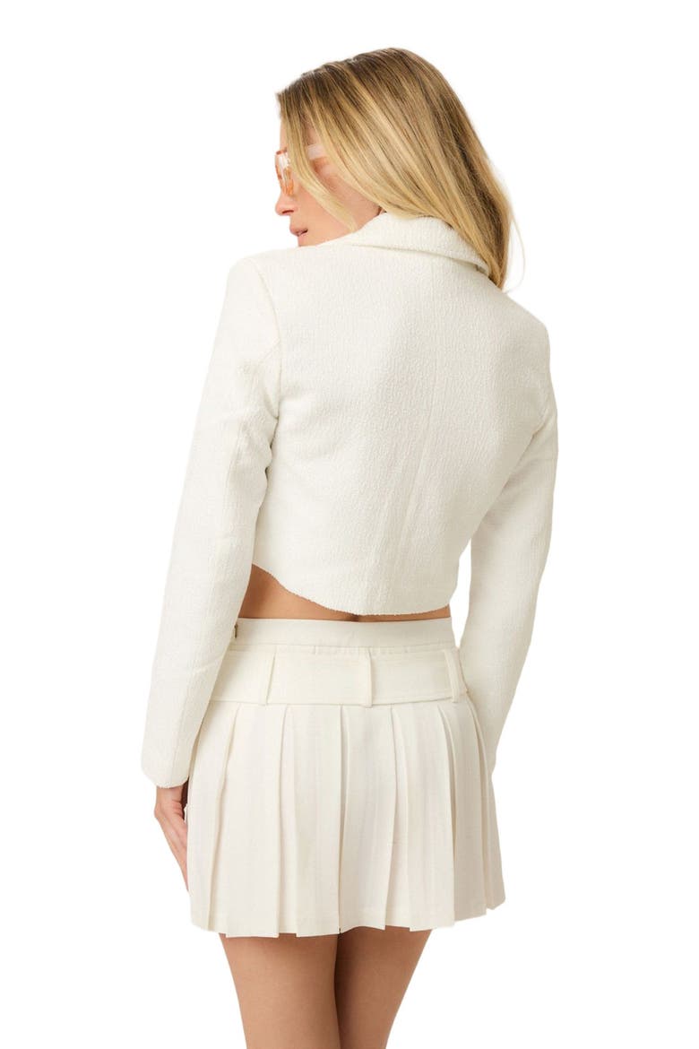 Bouclé Cropped Blazer, Alternate, color, White