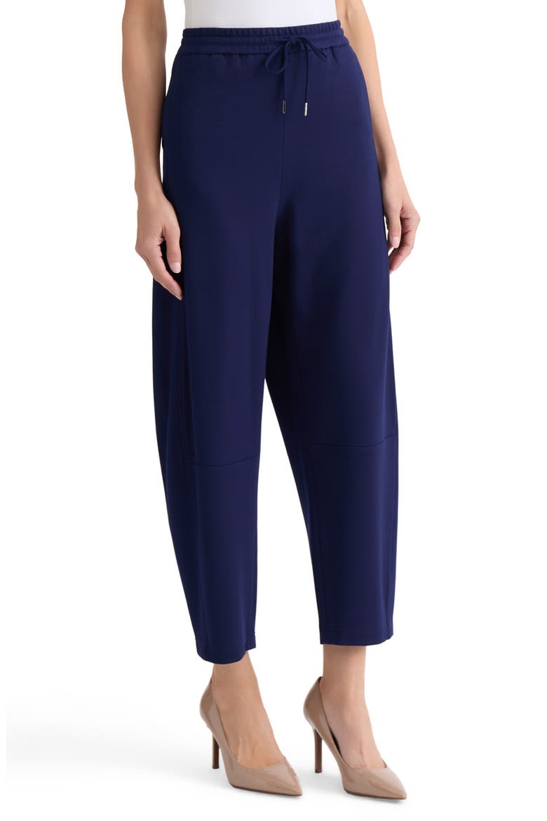 Seamed Barrel Leg Ankle Pants, Alternate, color, PACIFIC NAVY