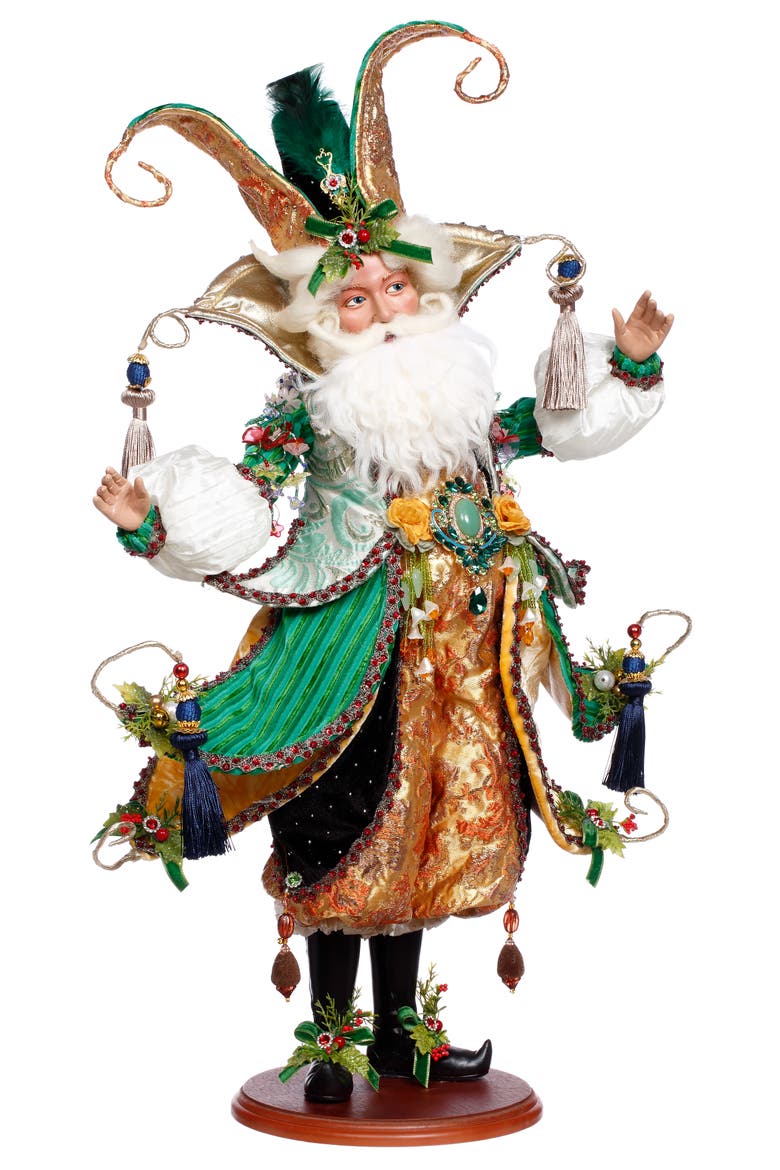 Venetian Jester Santa, Main, color, Metallic Gold