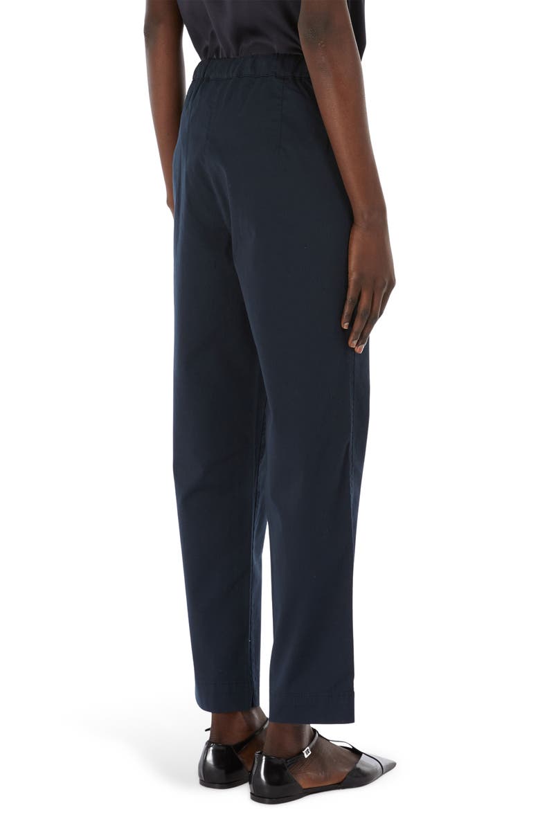 MM by Max Mara Mara Stretch Cotton Drawstring Ankle Pants, Alternate, color, Navy