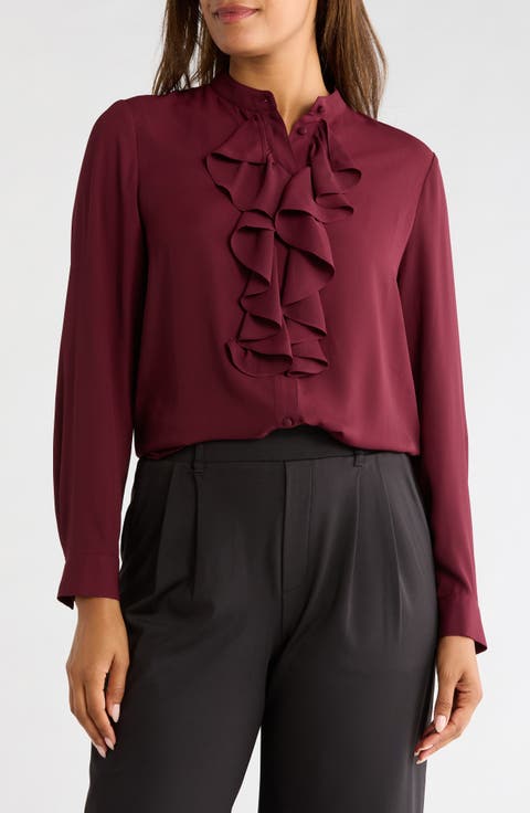 Ruffle Front Georgette Top
