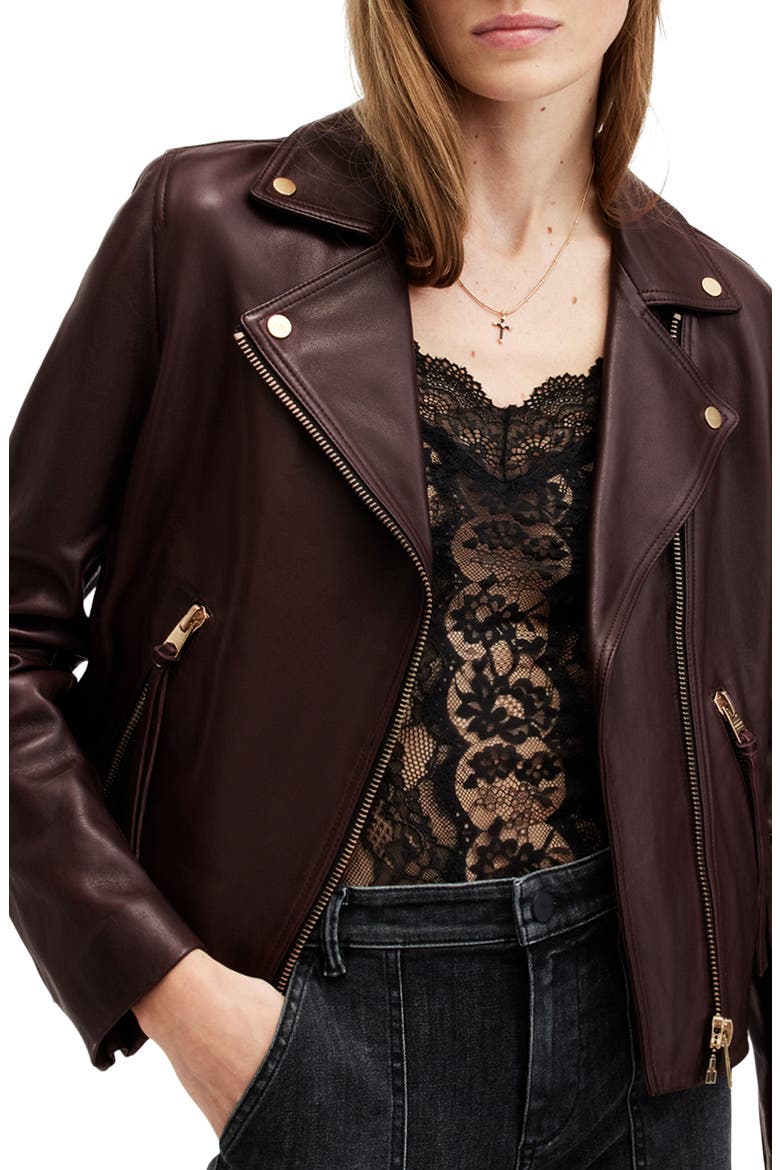 Dalby Leather Moto Jacket, Alternate, color, OXBLOOD RED