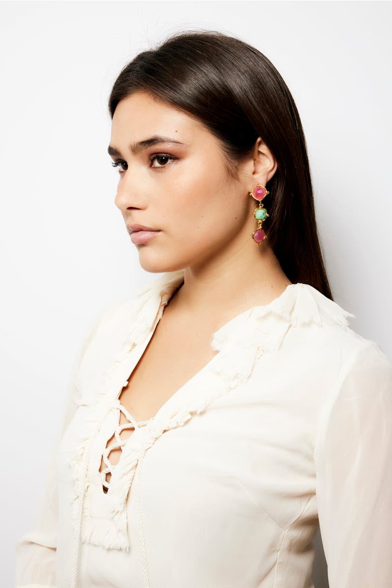 Medicis Earrings, Alternate, color, PINK