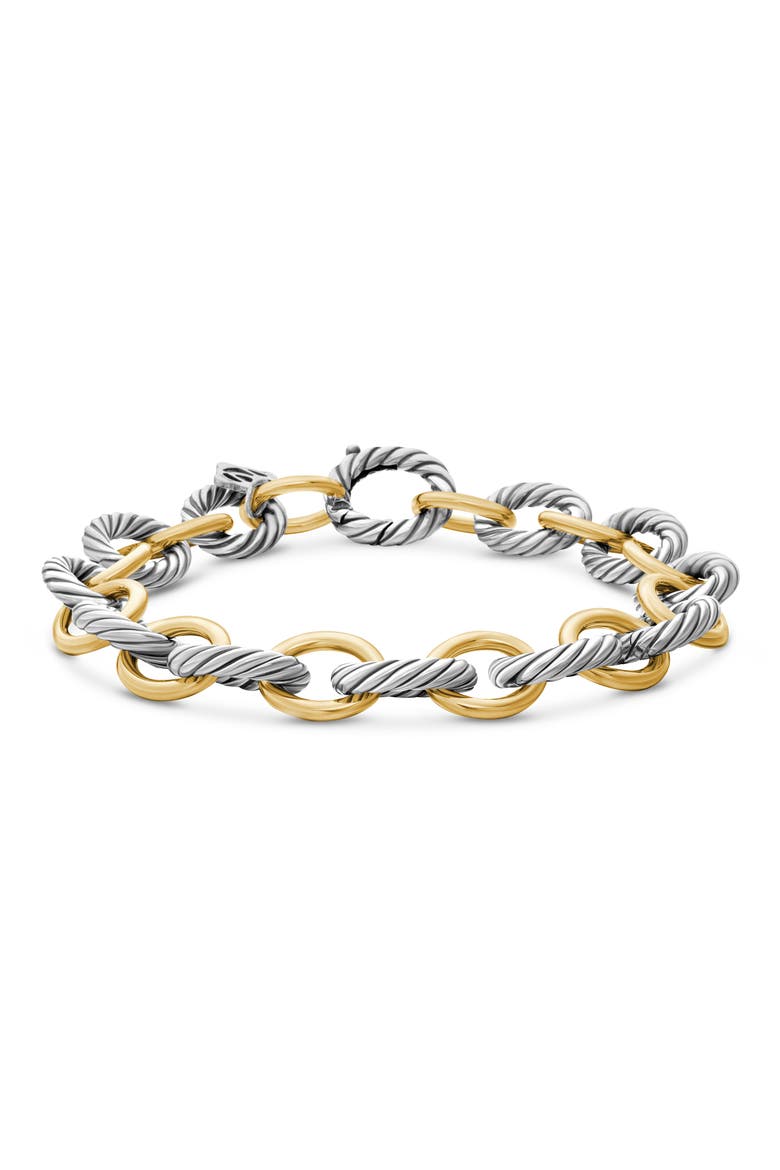 Oval Link Chain Bracelet in Sterling Silver & 18K Gold, 10mm, Main, color, TWO TONE