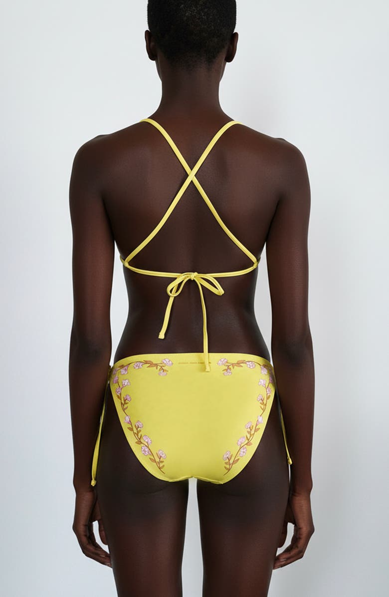 Jessie Zhao New York Yellow Garden Reversible Triangle Bikini Top, Alternate, color, Yellow