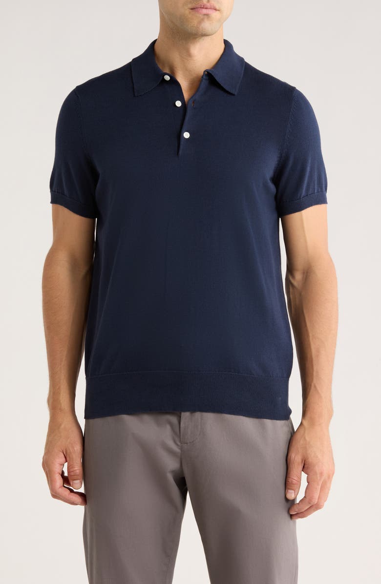 Brooks Brothers Cotton Jersey Polo, Main, color, Navy Blazer