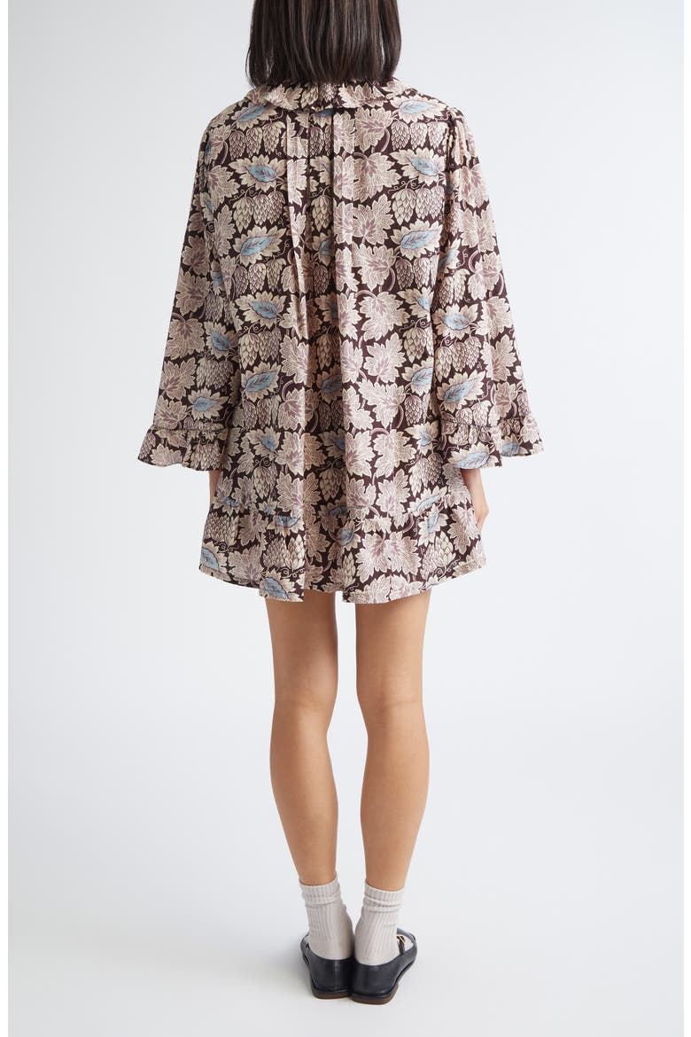 Wisteria Long Sleeve Cotton & Silk Minidress, Alternate, color, MAUVE