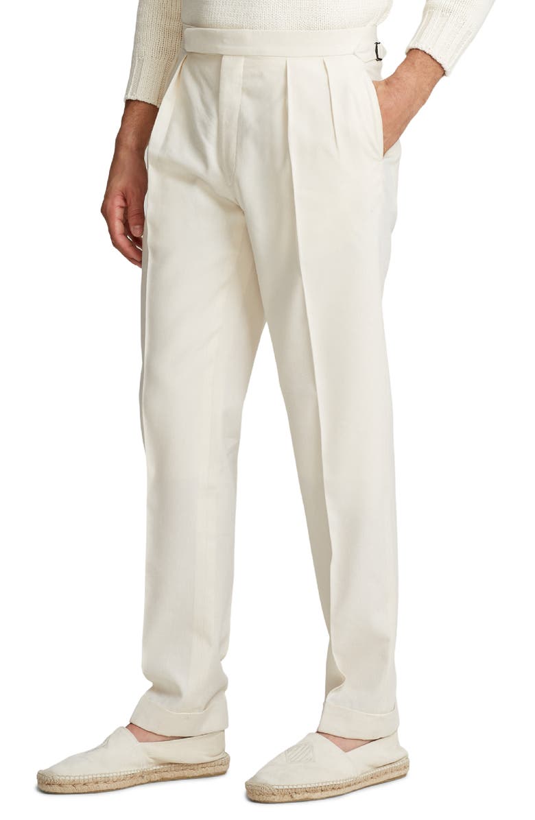 Ralph Lauren Purple Label Gregory Pleated Wool, Linen & Cashmere Trousers, Alternate, color, 