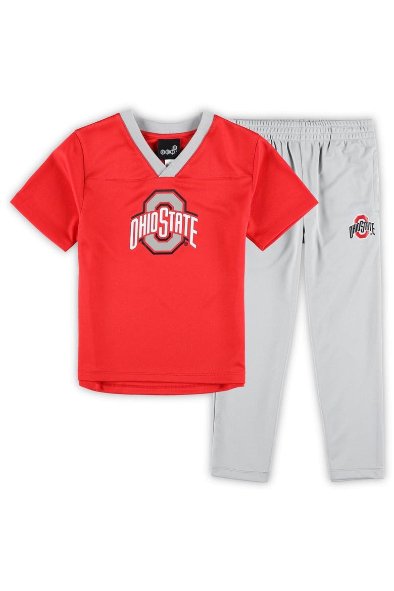 Preschool Scarlet/Gray Ohio State Buckeyes Red Zone Jersey & Pants Set, Main, color, Scarlet