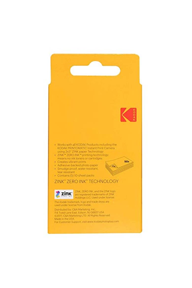 2x3 Zink Photo Paper Kit, 50 Sheets, Alternate, color, White