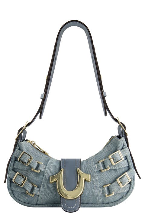 Multi-Strap Denim Shoulder Bag