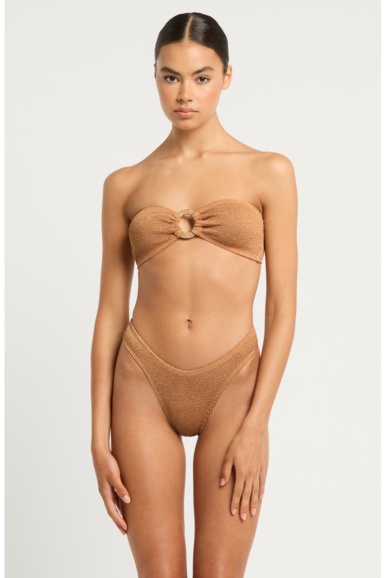 Blake Ring Tie Back Bikini Top, Alternate, color, GOLDEN SHIMMER