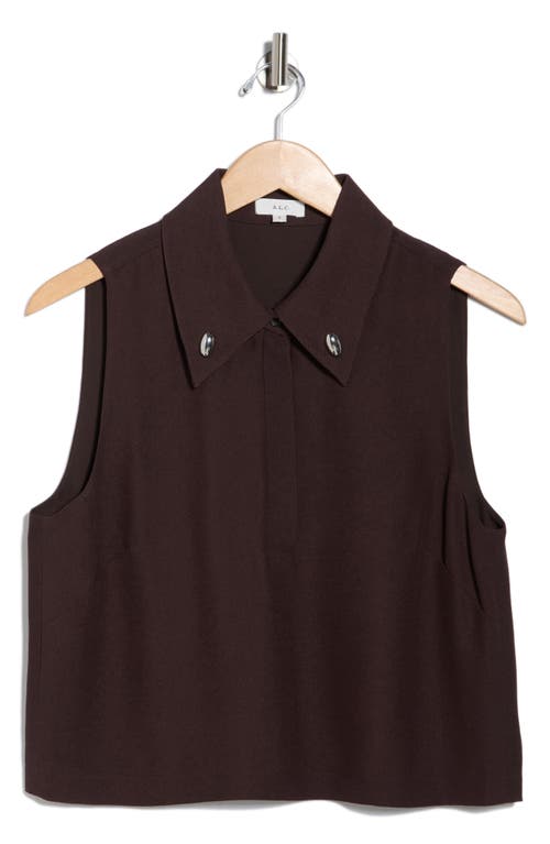 A.l.c Blaine Stud-embellished Polo Top In Brown