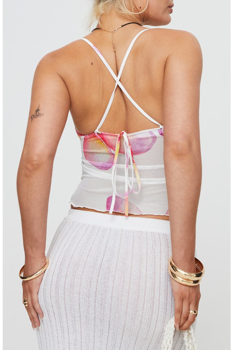 Palladino Floral Mesh Camisole, Alternate, color, PINK / WHITE