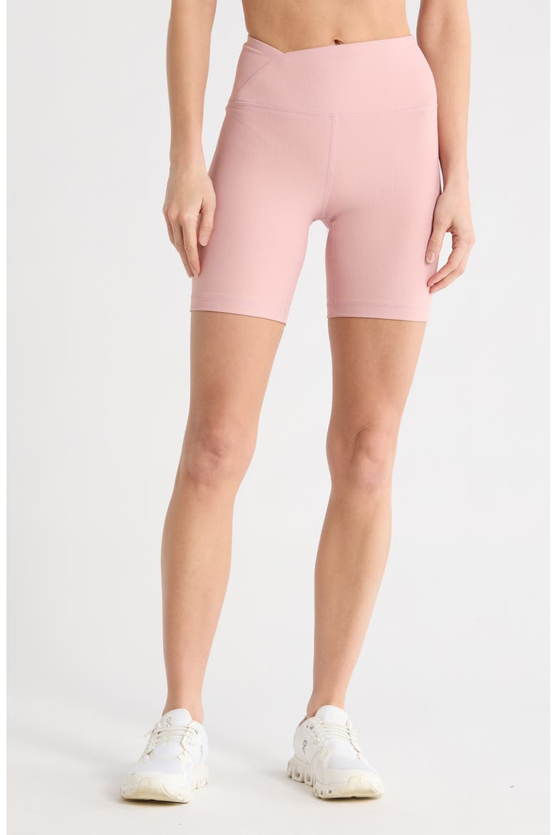 WonderLink Nola Rib Bike Shorts, Main, color, BLUSH SILK