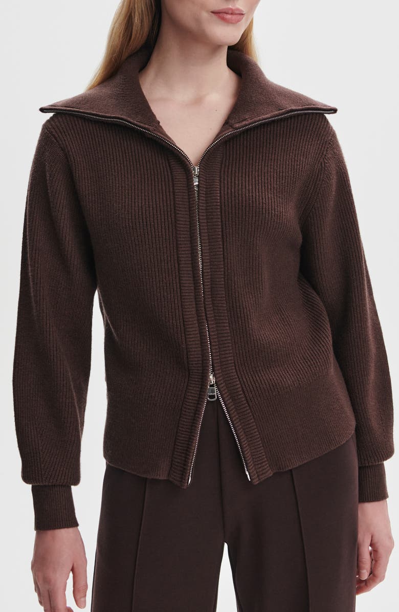 Varley Enrico Knit Zip Jacket, Main, color, Coffee Bean