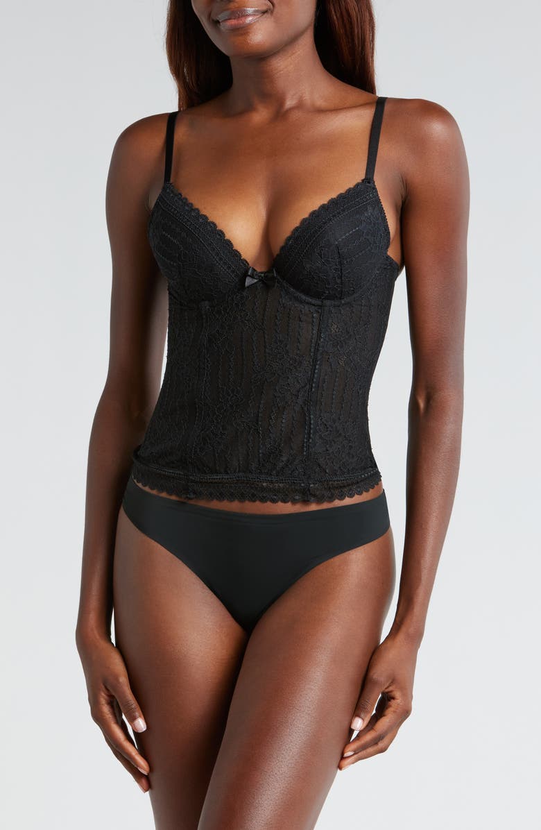 Etam Panama Underwire Basque, Alternate, color, Black