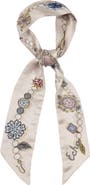 Echo Bejewled Silk Ribbon Scarf