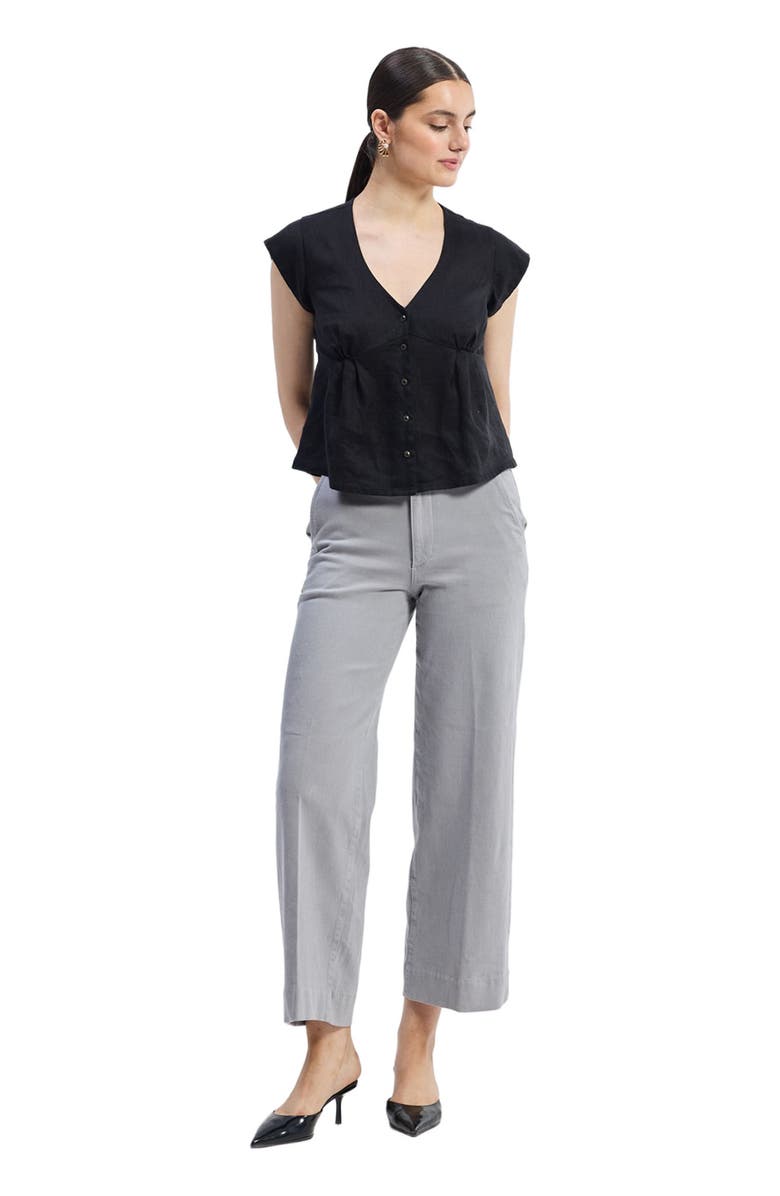 Reistor Deep V-neck Short Top, Alternate, color, Black